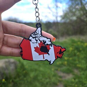 Canada  2D Keychain ( Flag& Country) Double Sided